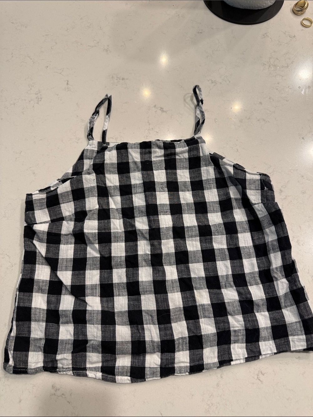 Altar'd State Black & White Gingham Spaghetti Strap Cami